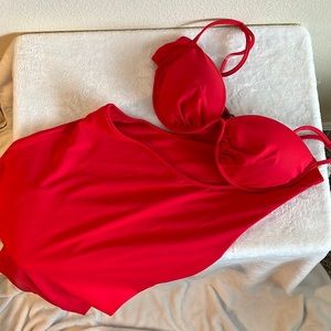 Fashion nova, red midi dress
